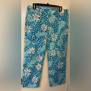 Lilly Pulitzer blue‎ panthers & petals Jean pants. Size 12